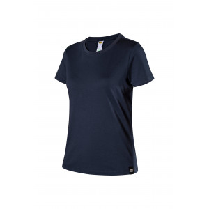 MARINE - Tee-shirt professionnel de travail à manches courtes BIO 100% coton femme aide a domicile artisan auxiliaire de vie cha
