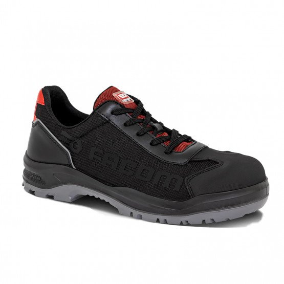 NOIR - Chaussure de sécurité S1P professionnelle de travail noire en cuir ISO EN 20345 S1P mixte transport chantier manutention 