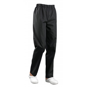 NOIR - Pantalon élastiqué professionnel de travail mixte restauration infirmier hôtel médical