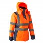 ORANGE/GRIS - Parka professionnel de travail femme manutention chantier transport artisan