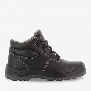 NOIR - Chaussure haute de sécurité S3 professionnelle de travail noire en cuir ISO EN 20345 S3 mixte artisan menage chantier ent