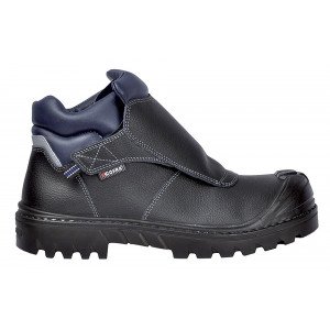 NOIR - Chaussure haute de sécurité S3 professionnelle de travail noire en cuir ISO EN 20345 S3 homme école artisan crèche chanti