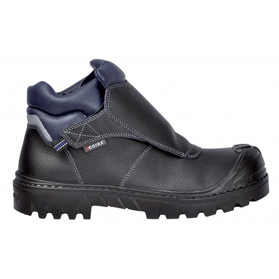 NOIR - Chaussure haute de sécurité S3 professionnelle de travail noire en cuir EN ISO 20345 S3 homme crèche artisan foyer chanti