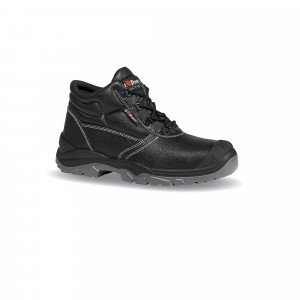 NOIR - Chaussure haute de sécurité S3 professionnelle de travail noire en cuir ISO EN 20345 S3 mixte logistique chantier manuten