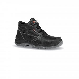 NOIR - Chaussure haute de sécurité S3 professionnelle de travail noire en cuir EN ISO 20345 S3 mixte logistique artisan transpor