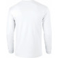 BLANC - Tee-shirt professionnel de travail à manches longues 100% coton homme aide a domicile infirmier auxiliaire de vie médica