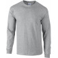GRIS - Tee-shirt professionnel de travail à manches longues 100% coton homme aide a domicile infirmier auxiliaire de vie médical