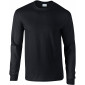 NOIR - Tee-shirt professionnel de travail à manches longues 100% coton homme aide a domicile infirmier auxiliaire de vie médical