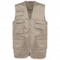 BEIGE - Gilet de travail professionnel homme manutention artisan transport chantier