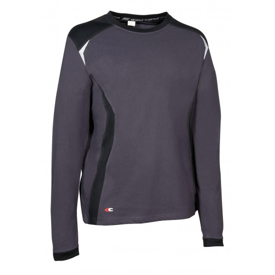 GRIS/NOIR - Tee-shirt professionnel de travail à manches longues homme logistique chantier manutention artisan