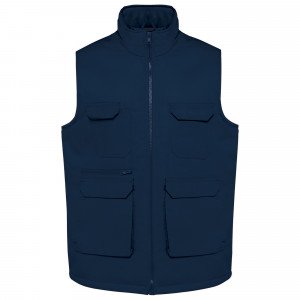 BLANC - Gilet de travail professionnel mixte logistique chantier transport artisan