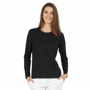 NOIR - Tee-shirt professionnel de travail à manches longues femme auxiliaire de vie médical aide a domicile infirmier