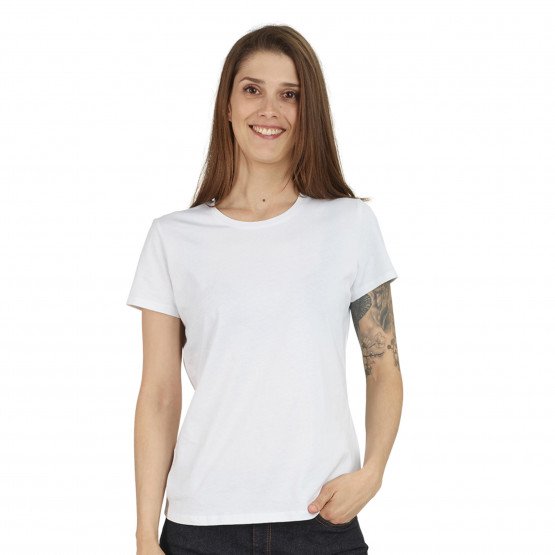 BLANC - Tee-shirt professionnel de travail à manches courtes femme aide a domicile infirmier auxiliaire de vie médical