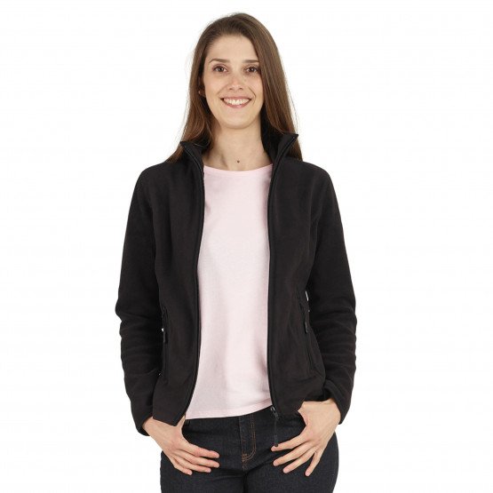 NOIR - Veste polaire professionnelle de travail à manches longues femme infirmier aide a domicile médical auxiliaire de vie
