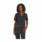 NOIR/FUCHSIA - Tunique professionnelle de travail blanche à manches courtes femme aide a domicile médical auxiliaire de vie inf