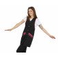 NOIR/FUCHSIA - Blouse / Chasuble tablier professionnel femme entretien auxiliaire de vie menage aide a domicile