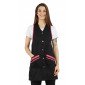 NOIR/FUCHSIA - Blouse / Chasuble tablier professionnel femme entretien auxiliaire de vie menage aide a domicile