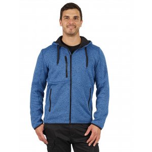 BLEU - Veste à capuche zippée chinée professionnelle de travail à manches longues homme aide a domicile médical auxiliaire de vi