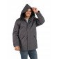 GRIS - Parka professionnel de travail mixte manutention chantier logistique artisan