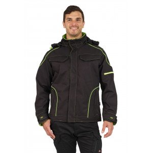 NOIR/FLUO - Blouson professionnel de travail mixte logistique artisan manutention chantier