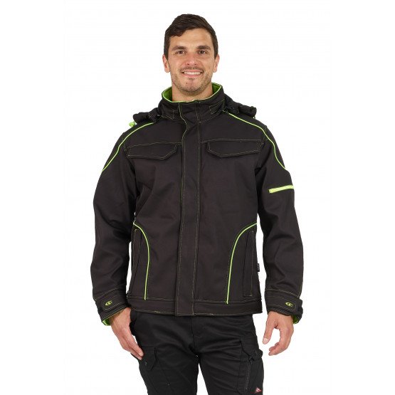 NOIR/FLUO - Blouson professionnel de travail mixte transport artisan manutention chantier