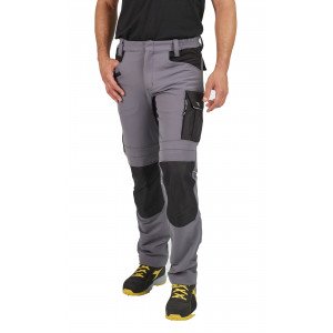 GRIS/NOIR - Pantalon de travail professionnel homme manutention chantier transport artisan