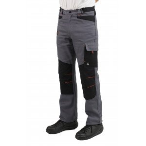 GRIS/NOIR - Pantalon de travail professionnel homme