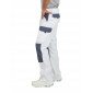 BLANC/GRIS - Pantalon de travail professionnel homme chantier artisan