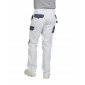 BLANC/GRIS - Pantalon de travail professionnel homme chantier artisan