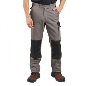 TAUPE/NOIR - Pantalon de travail professionnel homme - PROMO logistique chantier manutention artisan