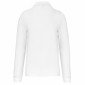 BLANC - Polo ML coton pk 220g professionnel de travail 100% coton peigné - maille piqué (Gris chiné : 90% coton / 10% viscose) h