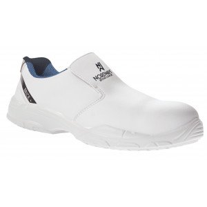 BLANC - Chaussure de cuisine de sécurité S2 professionnelle de travail blanche noire Microfibre DynaTech® souple, respirante, hy