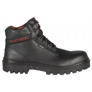 NOIR - Chaussure haute de sécurité professionnelle de travail noire en cuir EN ISO 20345 SB homme logistique artisan transport c
