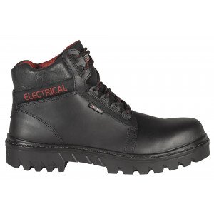 NOIR - Chaussure haute de sécurité professionnelle de travail noire en cuir EN ISO 20345 SB homme transport artisan manutention