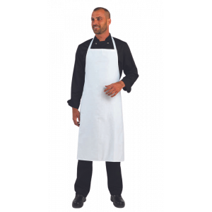BLANC - Tablier de cuisine professionnel blanc 100% coton restauration cuisine serveur restaurant