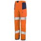 ORANGE/MARINE - Pantalon haute visibilité professionnel de travail homme manutention artisan logistique chantier