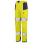 JAUNE/MARINE - Pantalon haute visibilité professionnel de travail homme transport chantier manutention artisan