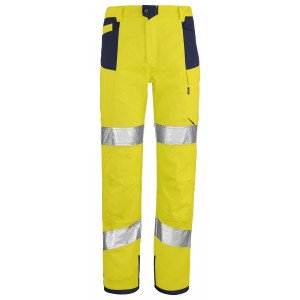 JAUNE/MARINE - Pantalon haute visibilité professionnel de travail homme transport chantier logistique artisan