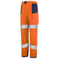ORANGE/MARINE - Pantalon haute visibilité professionnel de travail homme manutention artisan transport chantier