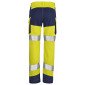 JAUNE/MARINE - Pantalon haute visibilité professionnel de travail homme logistique chantier manutention artisan
