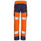 ORANGE/MARINE - Pantalon haute visibilité professionnel de travail homme logistique chantier manutention artisan