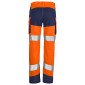 ORANGE/MARINE - Pantalon haute visibilité professionnel de travail homme logistique chantier manutention artisan