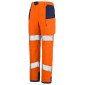 ORANGE/MARINE - Pantalon haute visibilité professionnel de travail homme logistique chantier manutention artisan