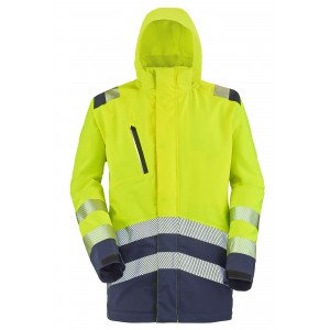 ORANGE/MARINE - Parka professionnel de travail homme logistique chantier manutention artisan