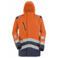 ORANGE/MARINE - Parka professionnel de travail homme chantier logistique artisan manutention