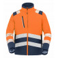 ORANGE/MARINE - Softshell professionnelle de travail homme logistique artisan manutention chantier