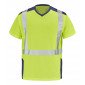 JAUNE/MARINE - Tee-shirt professionnel de travail à manches courtes homme manutention artisan logistique chantier
