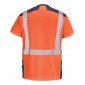 ORANGE/MARINE - Tee-shirt professionnel de travail à manches courtes homme manutention artisan logistique chantier