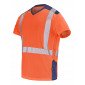 ORANGE/MARINE - Tee-shirt professionnel de travail à manches courtes homme manutention artisan logistique chantier