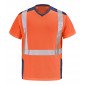 ORANGE/MARINE - Tee-shirt professionnel de travail à manches courtes homme transport artisan manutention chantier